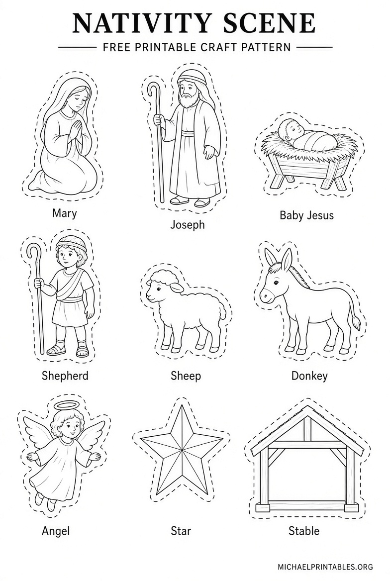 Free Printable Nativity Scene Patterns DIY Guide (2)