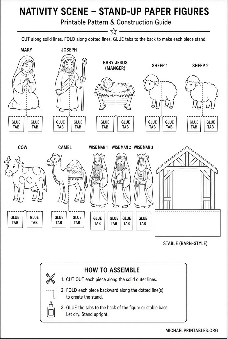 Free Printable Nativity Scene Patterns DIY Guide (3)