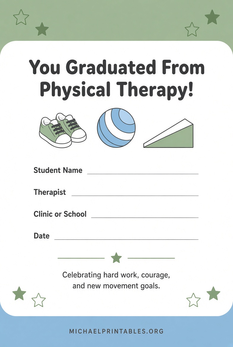 Free Printable PT Graduation Certificate (USA)