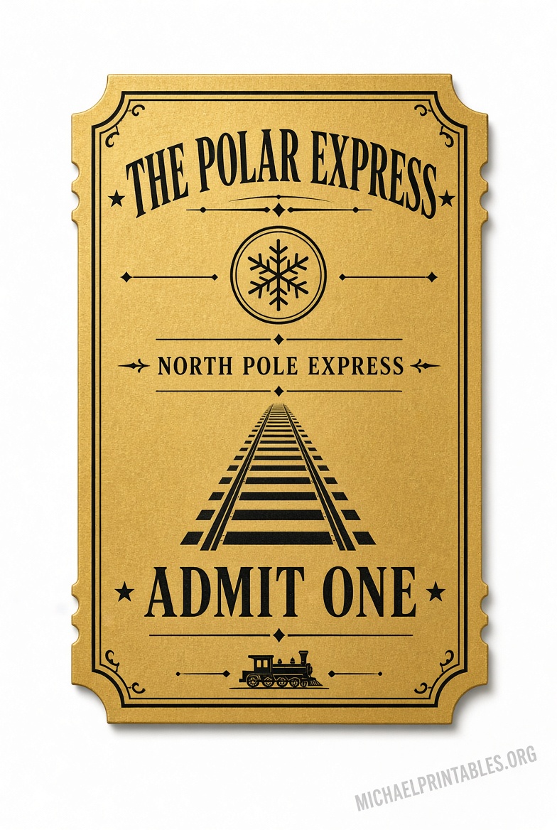 Free Printable Polar Express Tickets