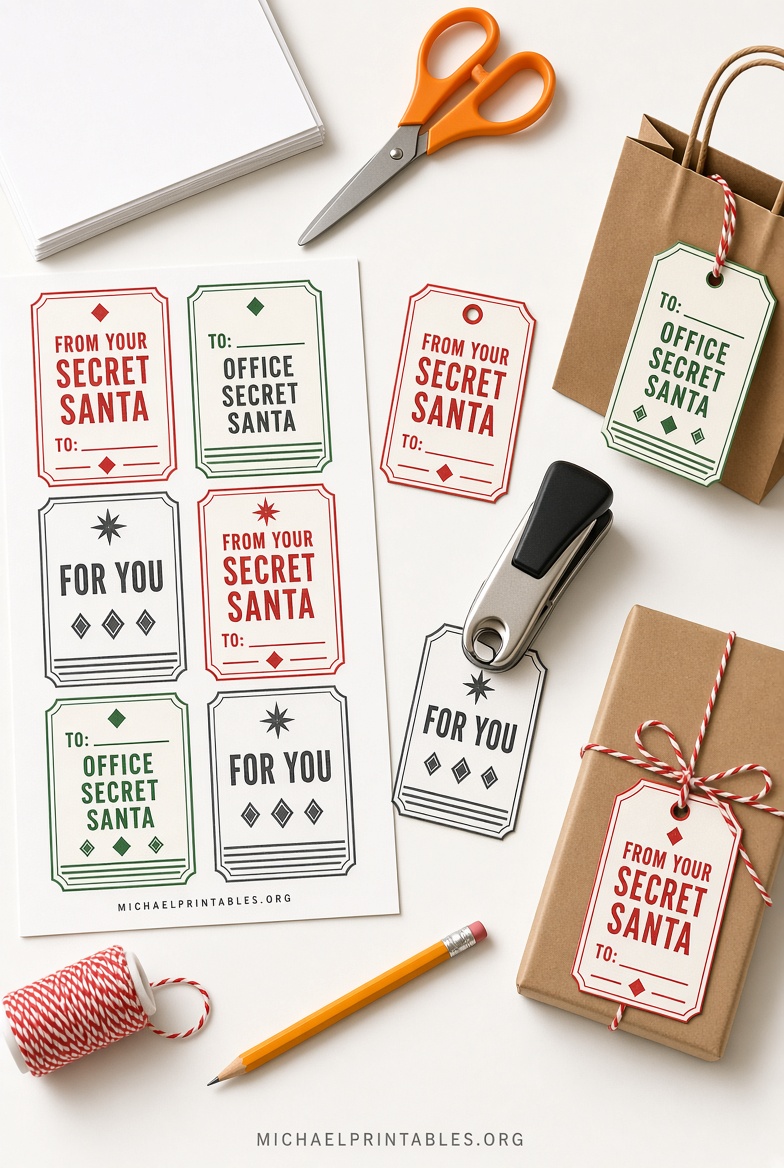 Free Printable Secret Santa Gift Tags Instant PDFs (1)