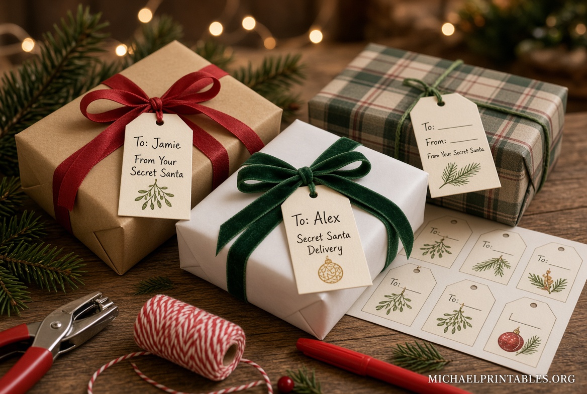 Free Printable Secret Santa Gift Tags Instant PDFs (4)
