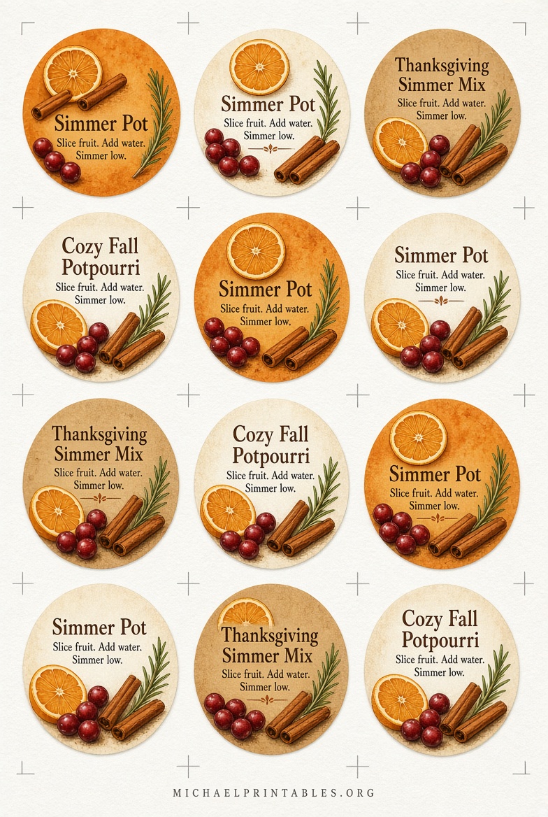 Free Printable Simmer Pot Tags for Easy DIY Gifts