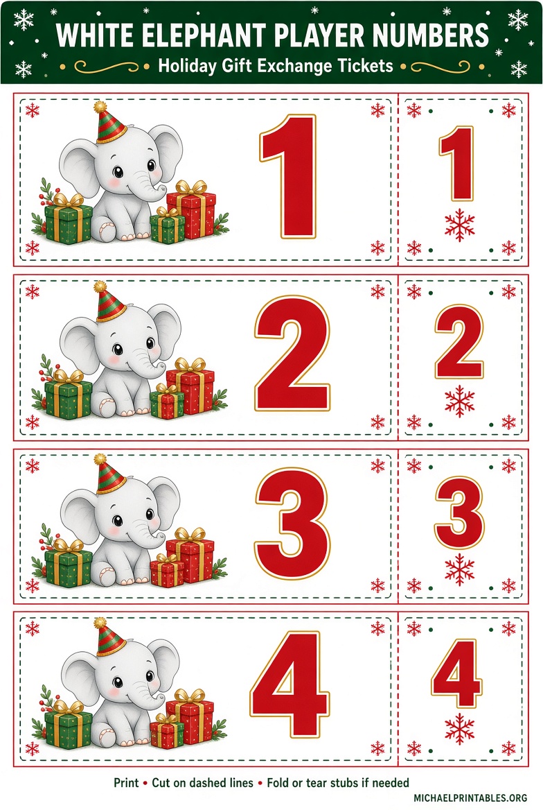 Free Printable White Elephant Numbers | Cut & Play