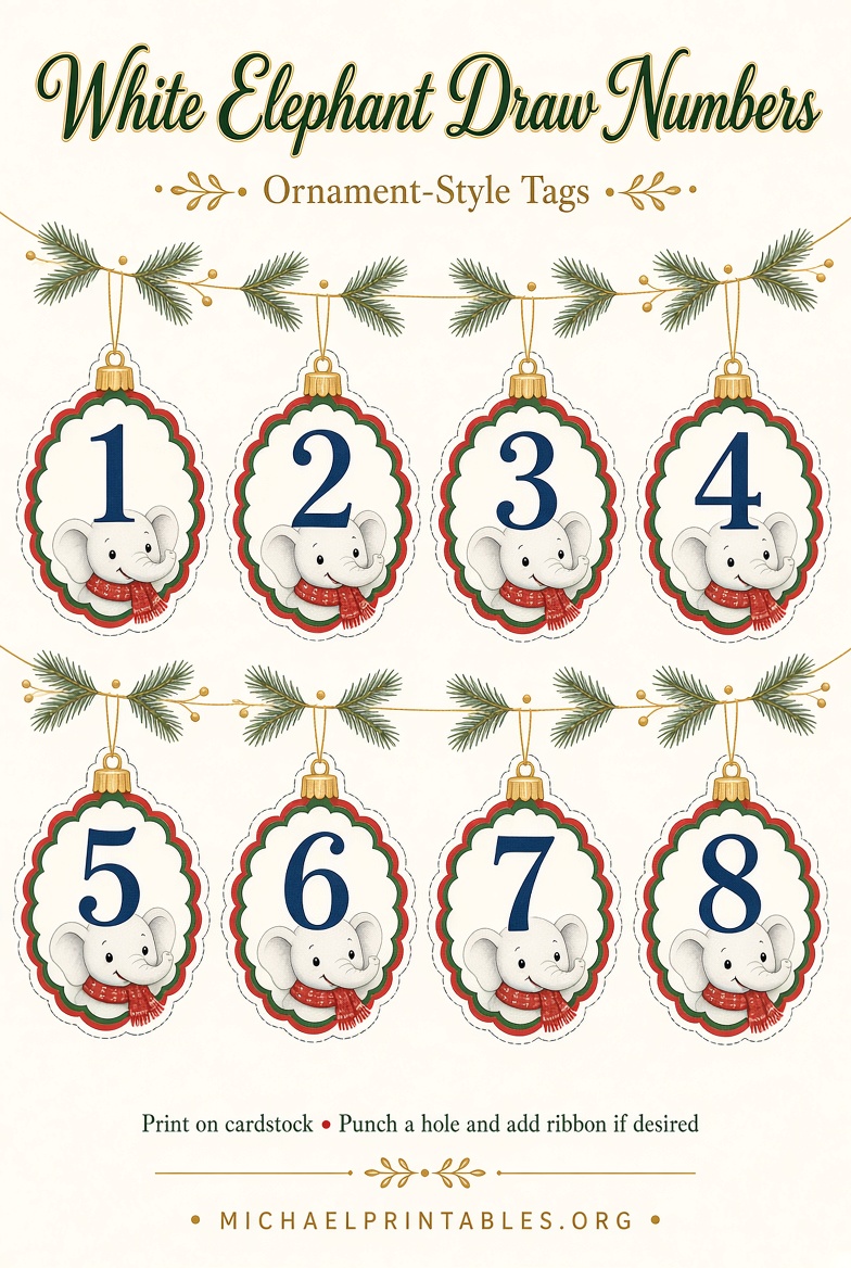 Free Printable White Elephant Numbers | Cut & Play