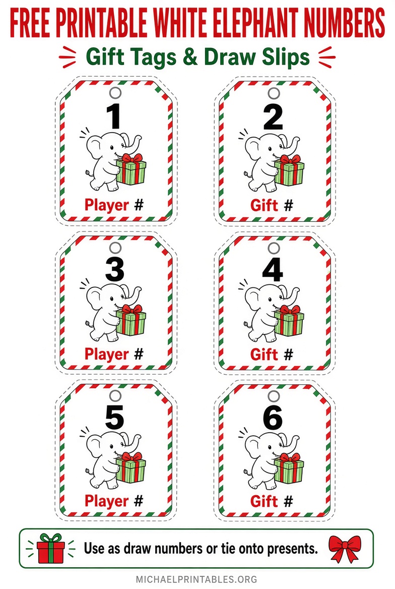 Free Printable White Elephant Numbers | Cut & Play