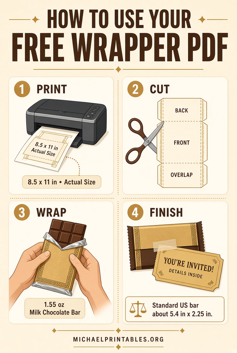 Free Printable Wonka Bar Wrapper PDF USA Guide (1)