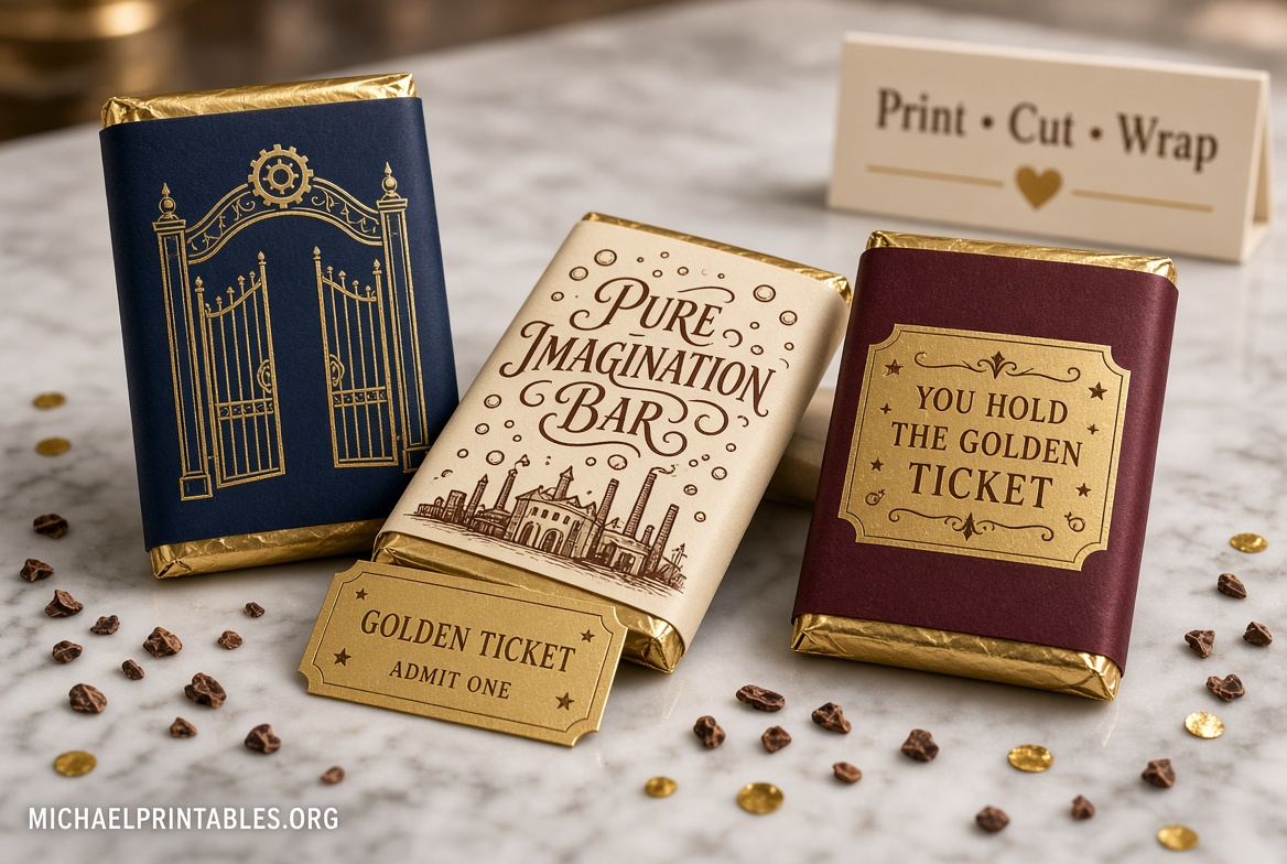 Free Printable Wonka Bar Wrapper PDF USA Guide (4)