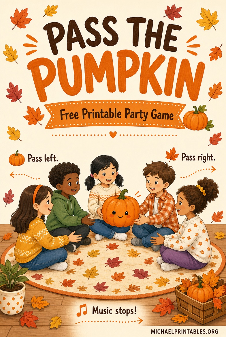 Pass the Pumpkin Game Free Printable | Fall Guide