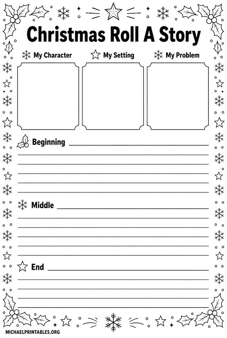Christmas Roll A Story Free Printable Guide
