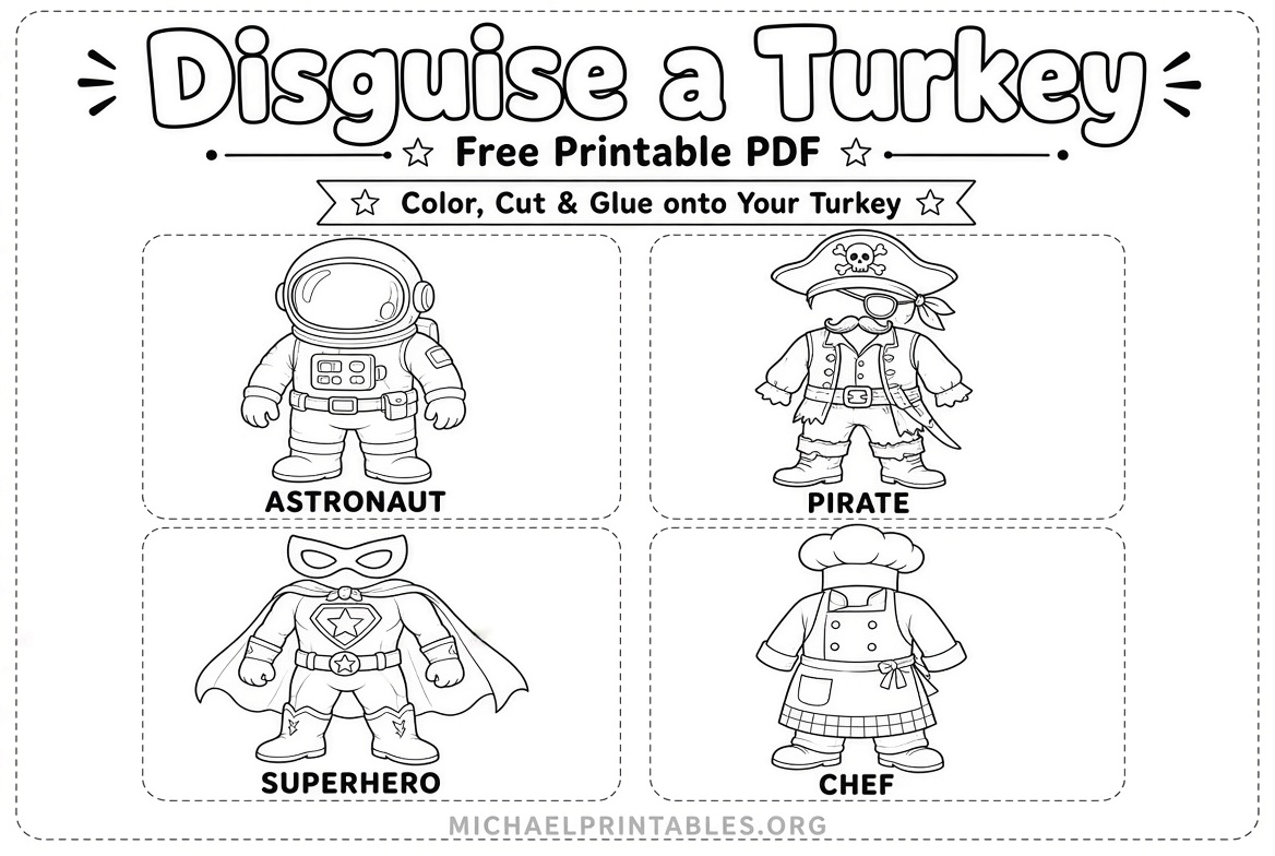 Disguise a Turkey Free Printable PDF Templates