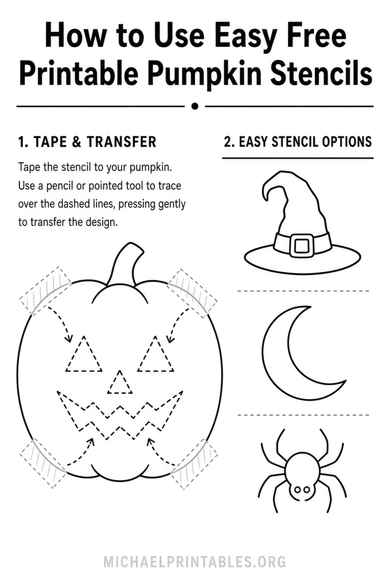 Easy Free Printable Pumpkin Stencils for Halloween