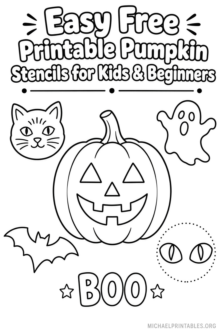 Easy Free Printable Pumpkin Stencils for Halloween