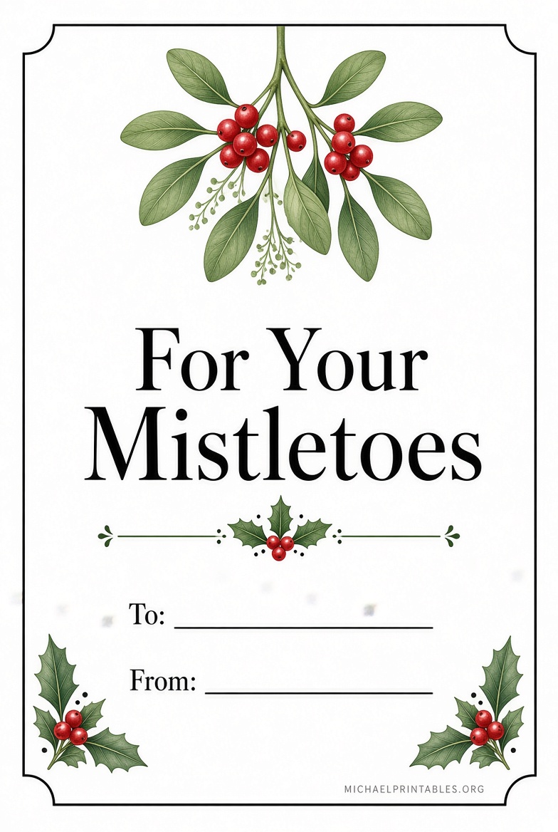 For Your Mistletoes Free Printable Tag Guide