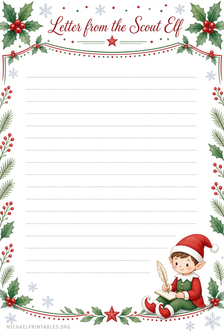 Free Blank Elf on the Shelf Letter Templates to Print
