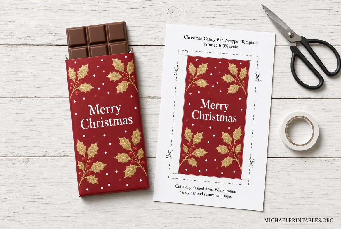 Free Christmas Candy Bar Wrappers to Print