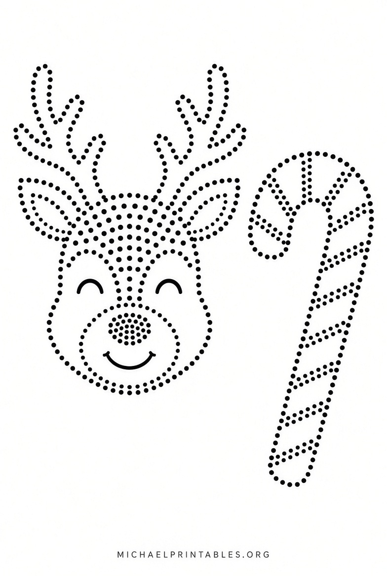 Free Christmas Dot Art Printables for Kids