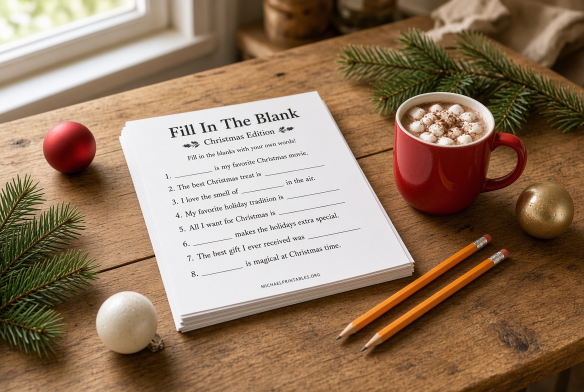 Free Christmas Fill-in-the-Blank Printable Games