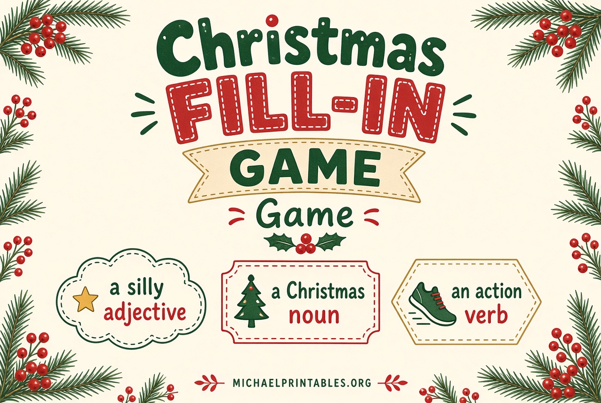 Free Christmas Fill-in-the-Blank Printable Games