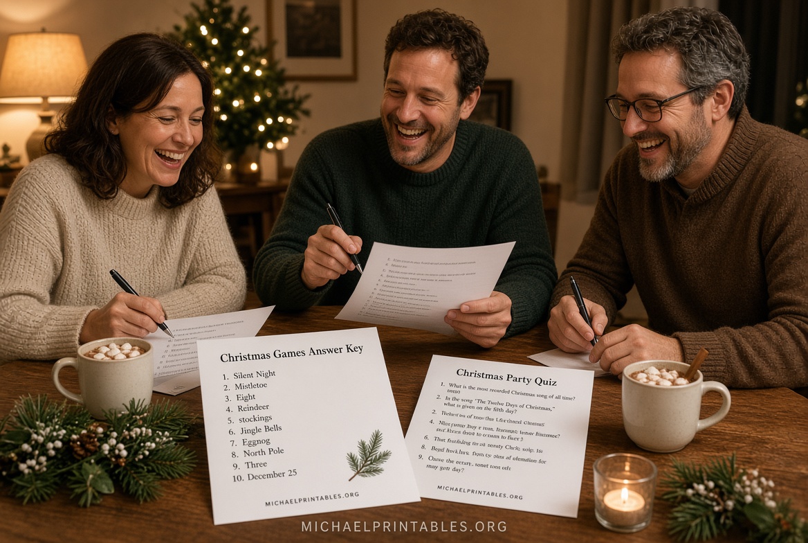 Free Christmas Games for Adults: PDF + Answers