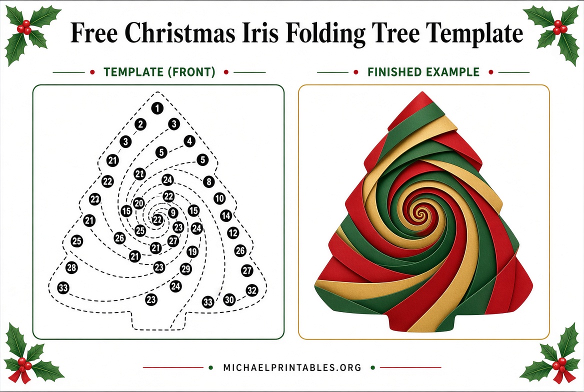 Free Christmas Iris Folding Templates Printable