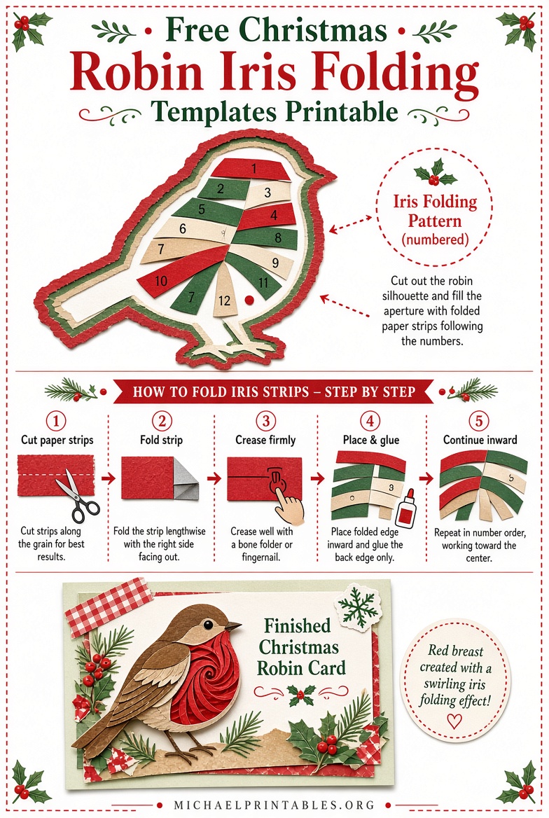 Free Christmas Iris Folding Templates Printable