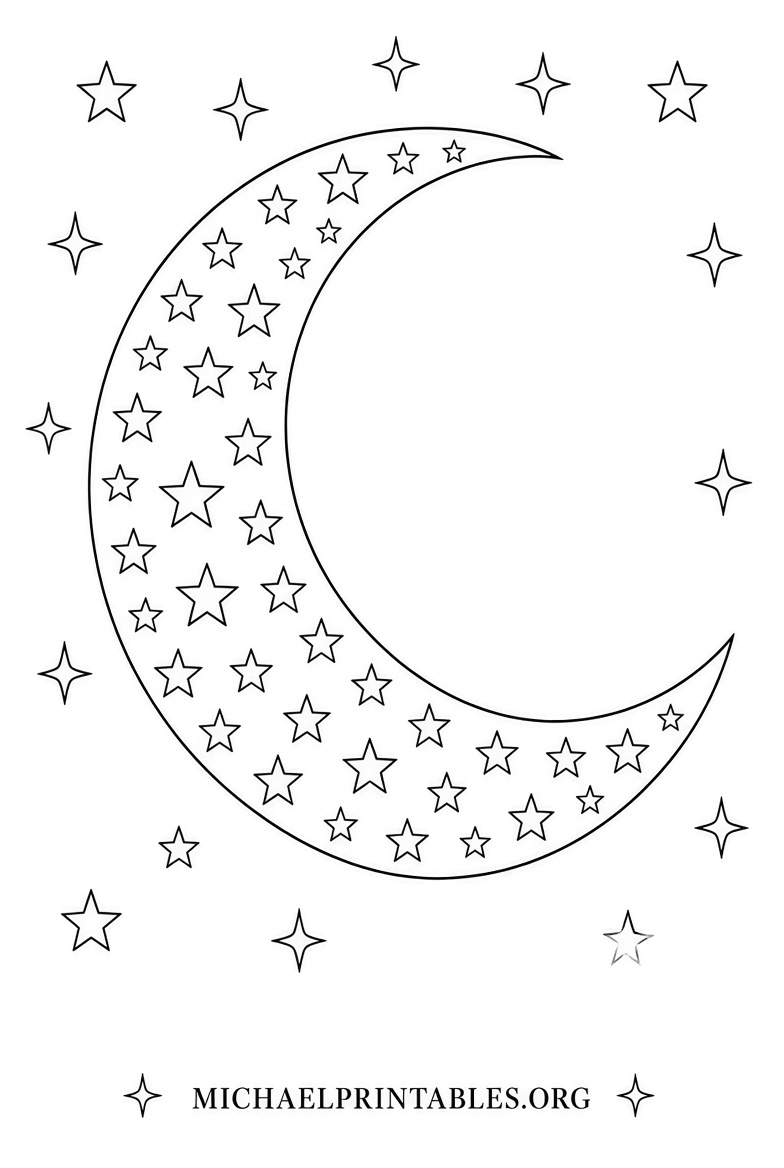 Free Crescent Moon Stencil Printable Resources