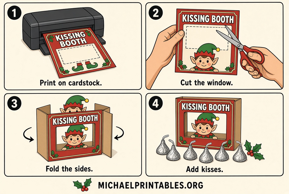 Free Elf Kissing Booth Printable Download