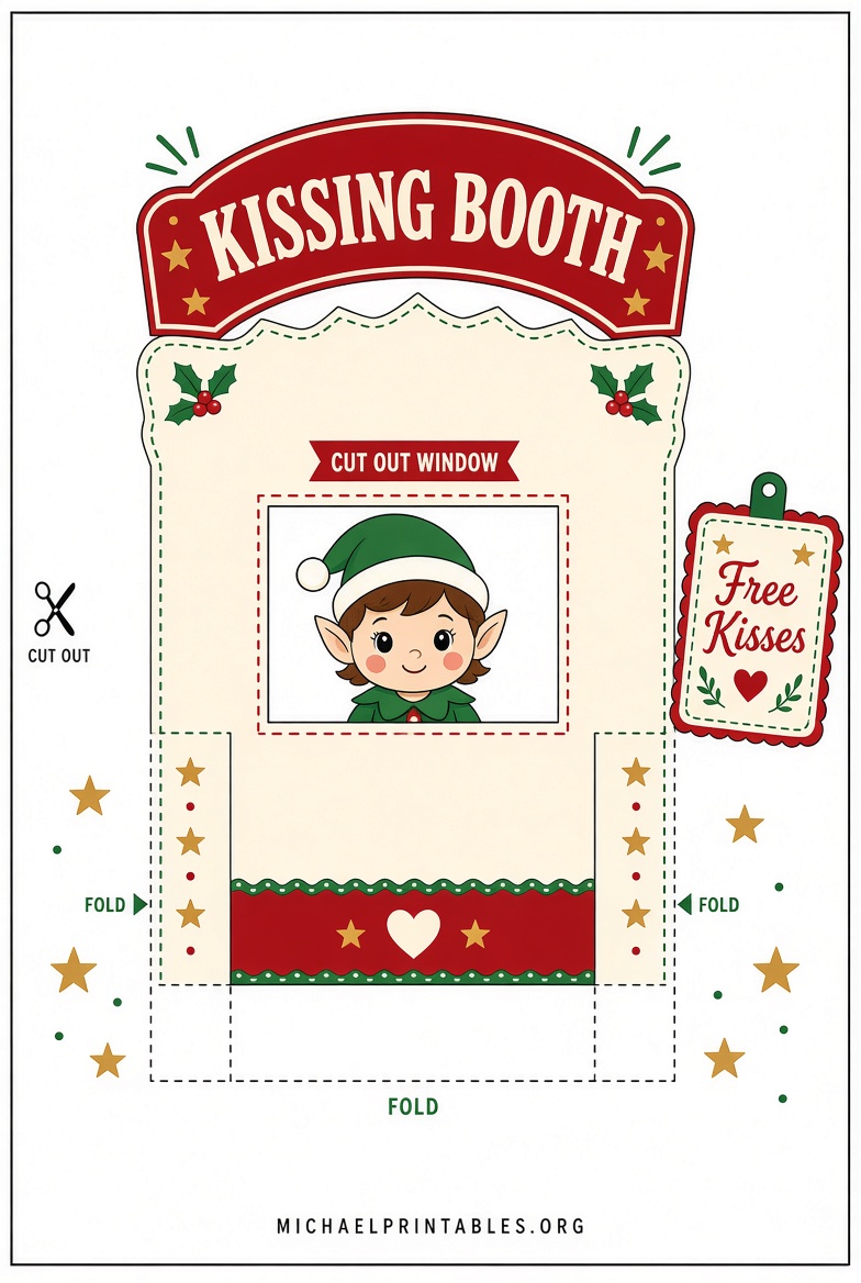 Free Elf Kissing Booth Printable Download