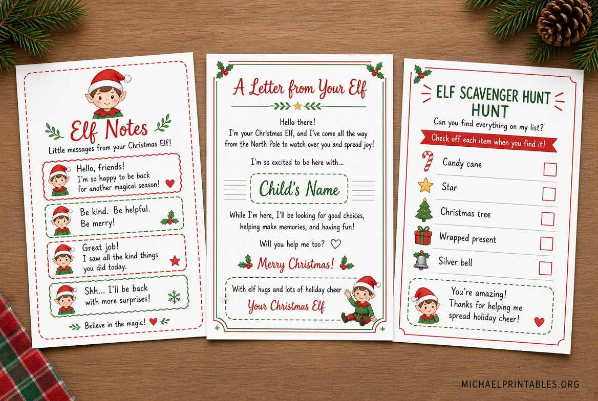 Free Elf on the Shelf Printables PDF Downloads
