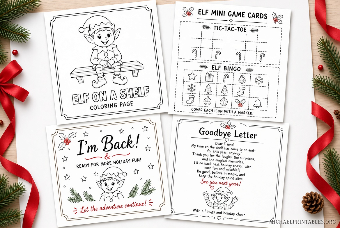 Free Elf on the Shelf Printables PDF Downloads