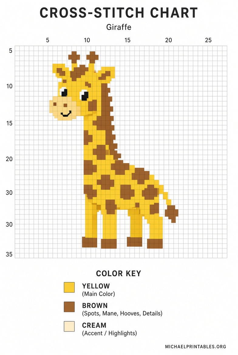 Free Giraffe Cross Stitch Patterns Printable