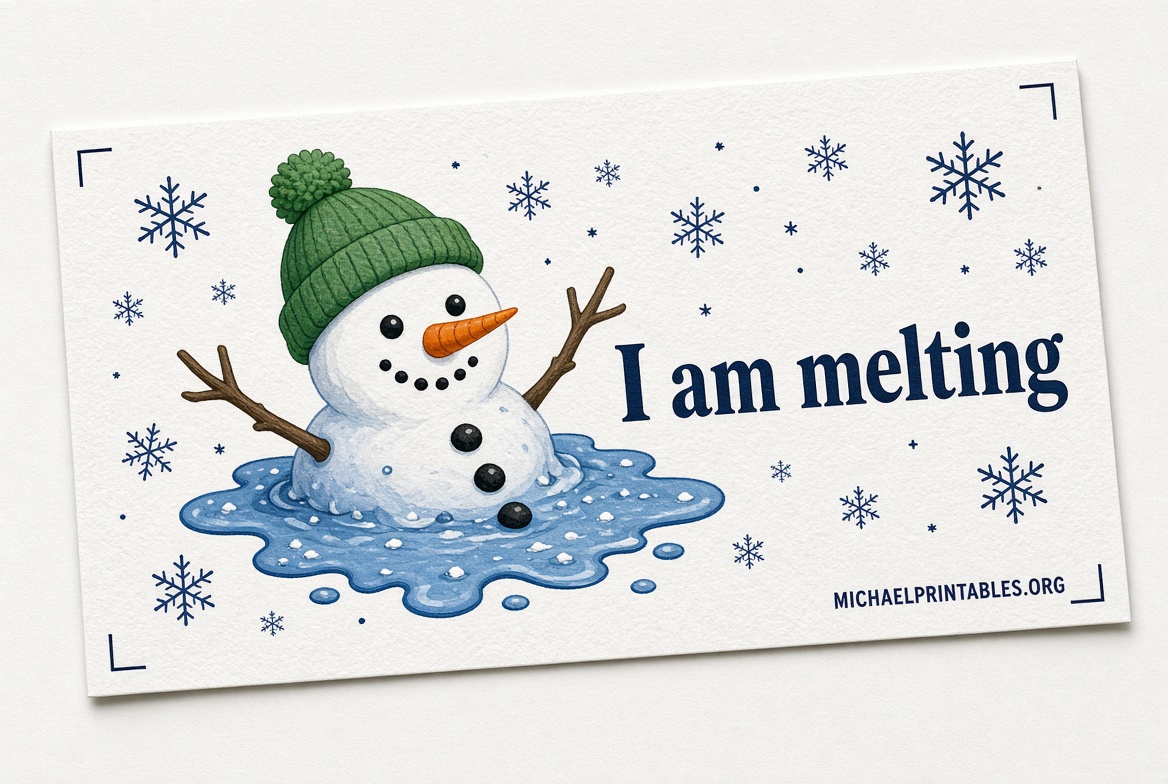 Free Melted Snowman Water Bottle Labels