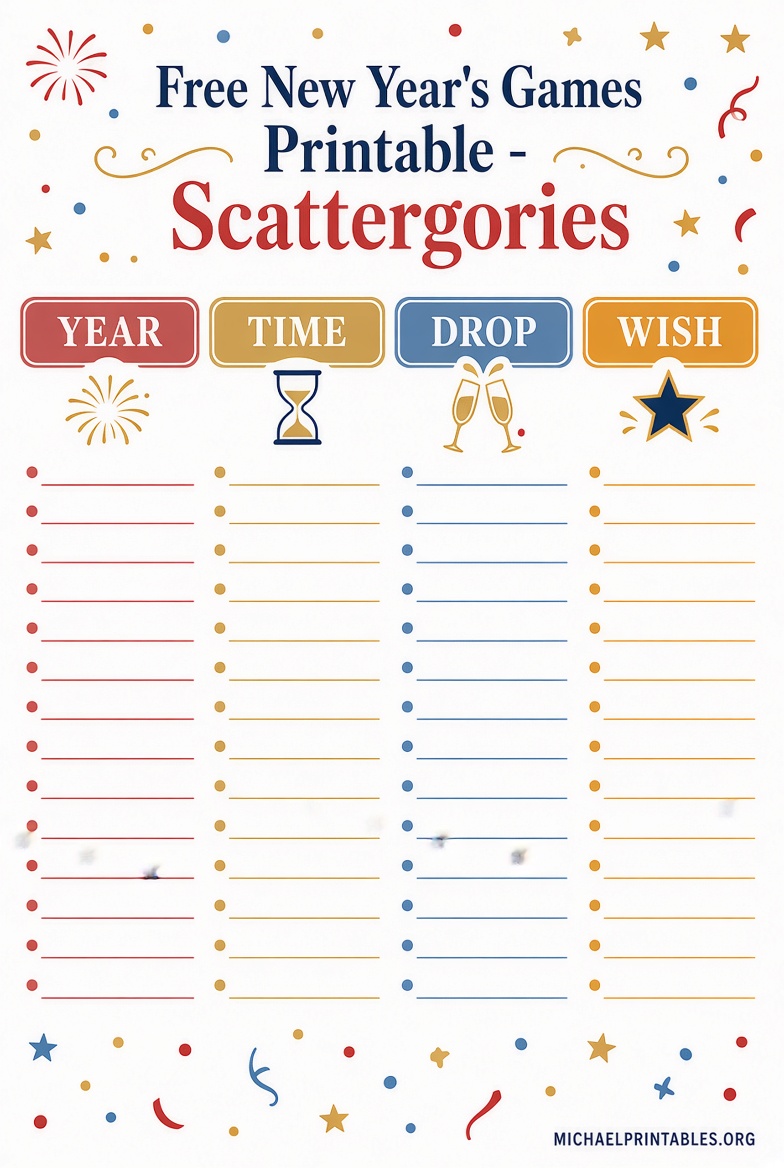 Free New Year’s Games Printable Ideas