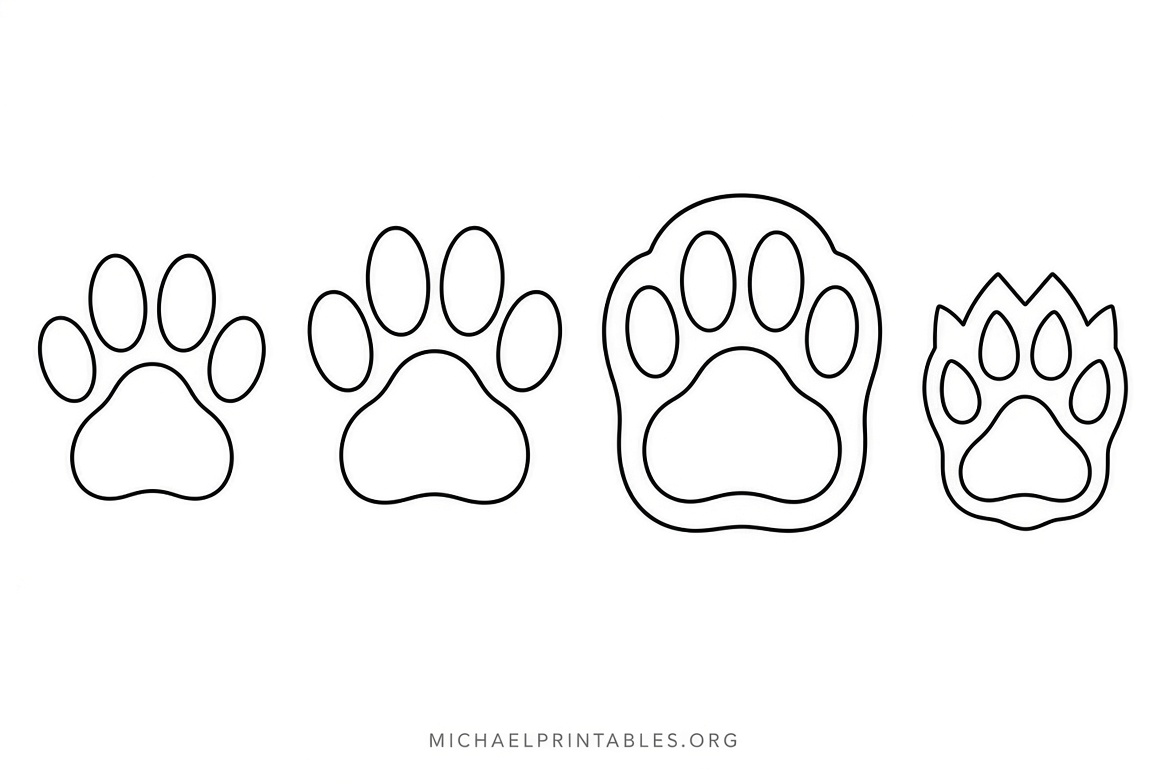 Free Paw Print Stencil Printable Downloads