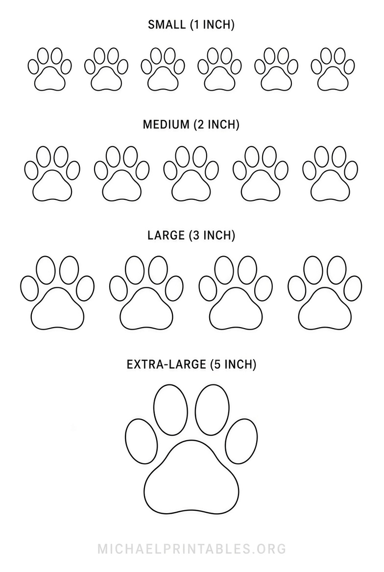 Free Paw Print Stencil Printable Downloads