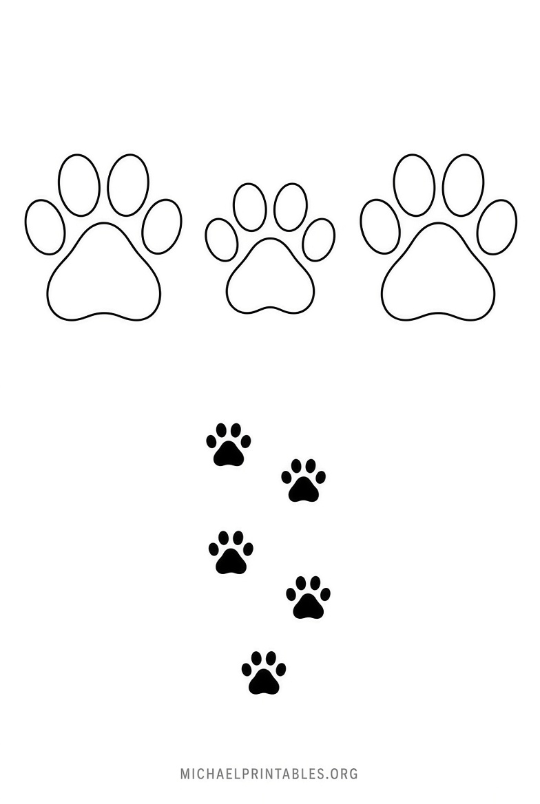 Free Paw Print Stencil Printable Downloads
