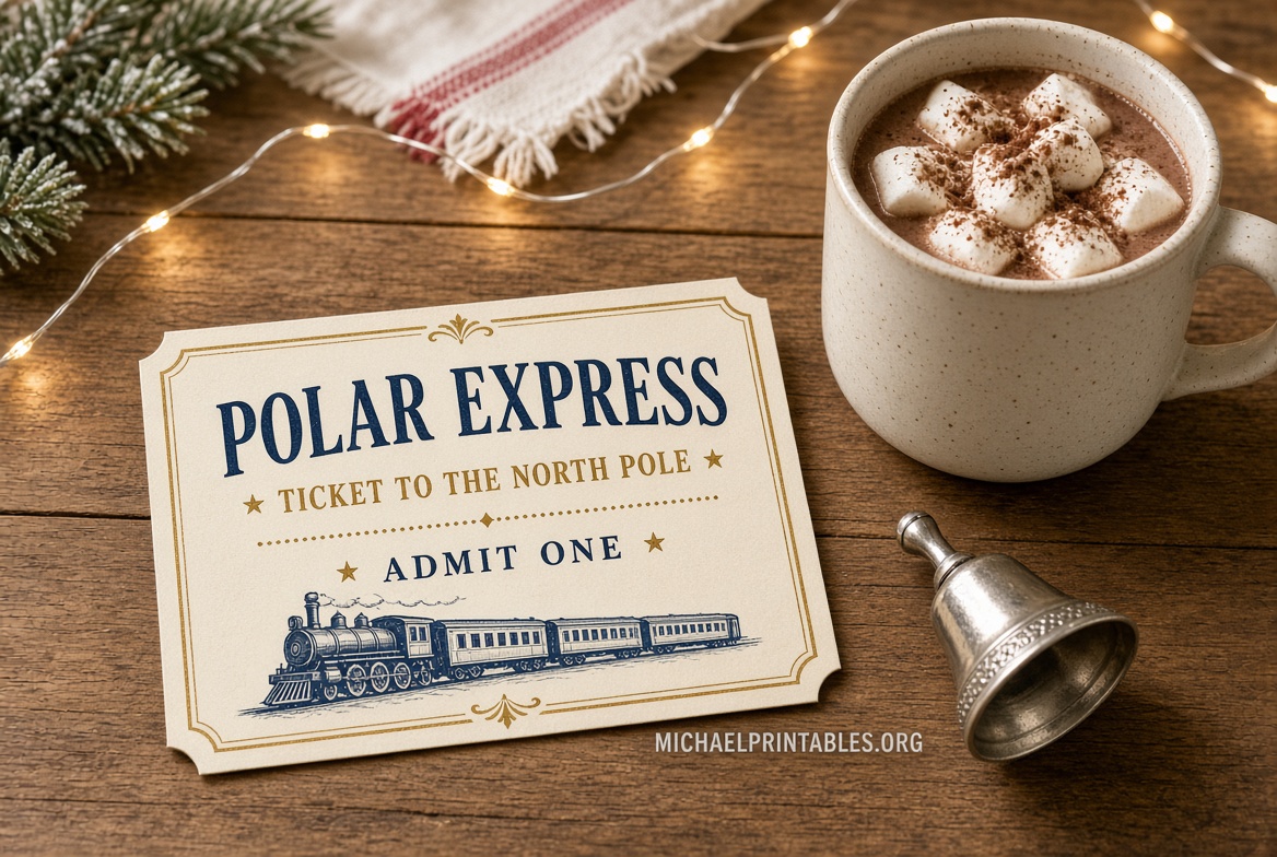 Free Polar Express Ticket Printable PDF Download