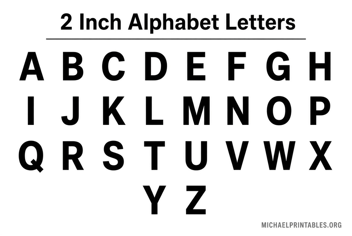 Free Printable 2 Inch Alphabet Letters