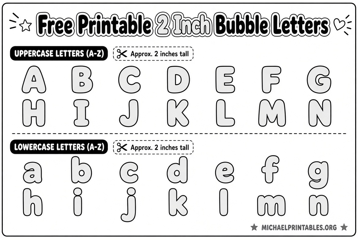 Free Printable 2 Inch Alphabet Letters