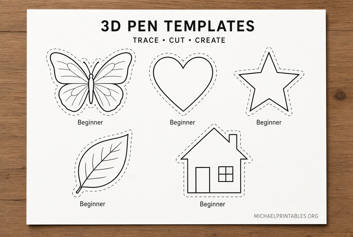 Free Printable 3D Pen Templates | Download Now