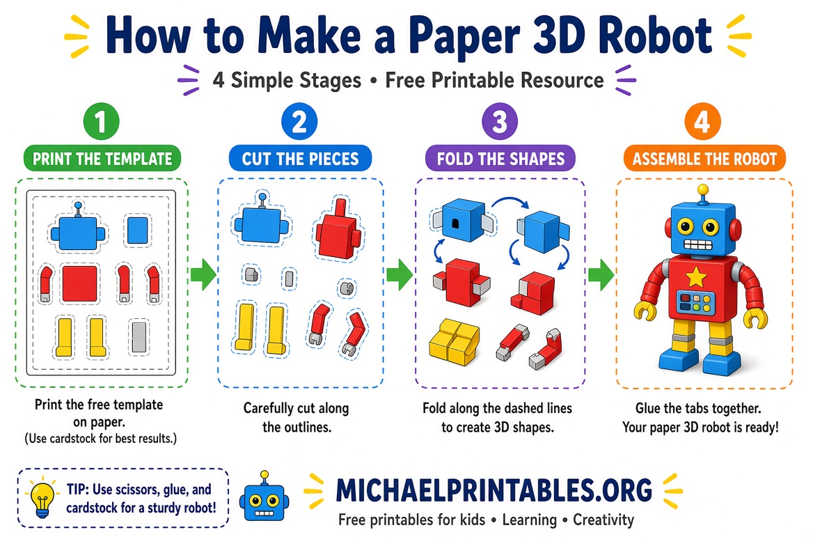 Free Printable 3D Robot Template Guide