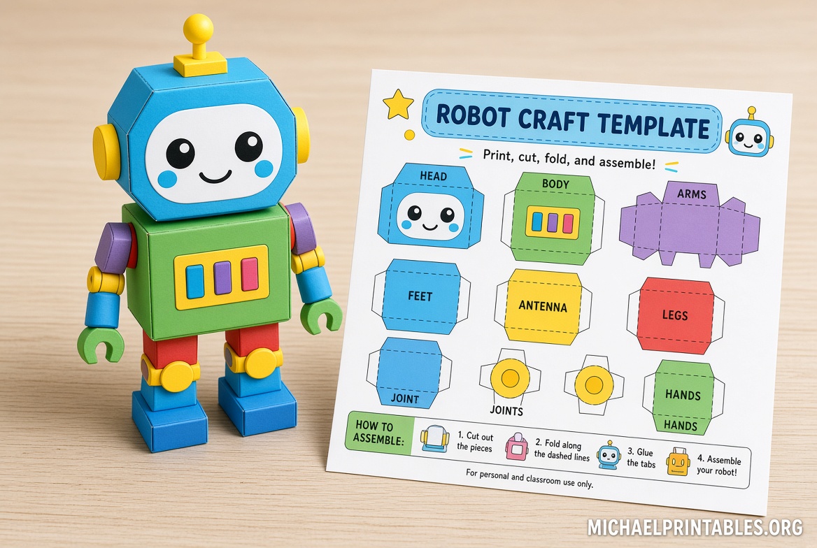 Free Printable 3D Robot Template Guide