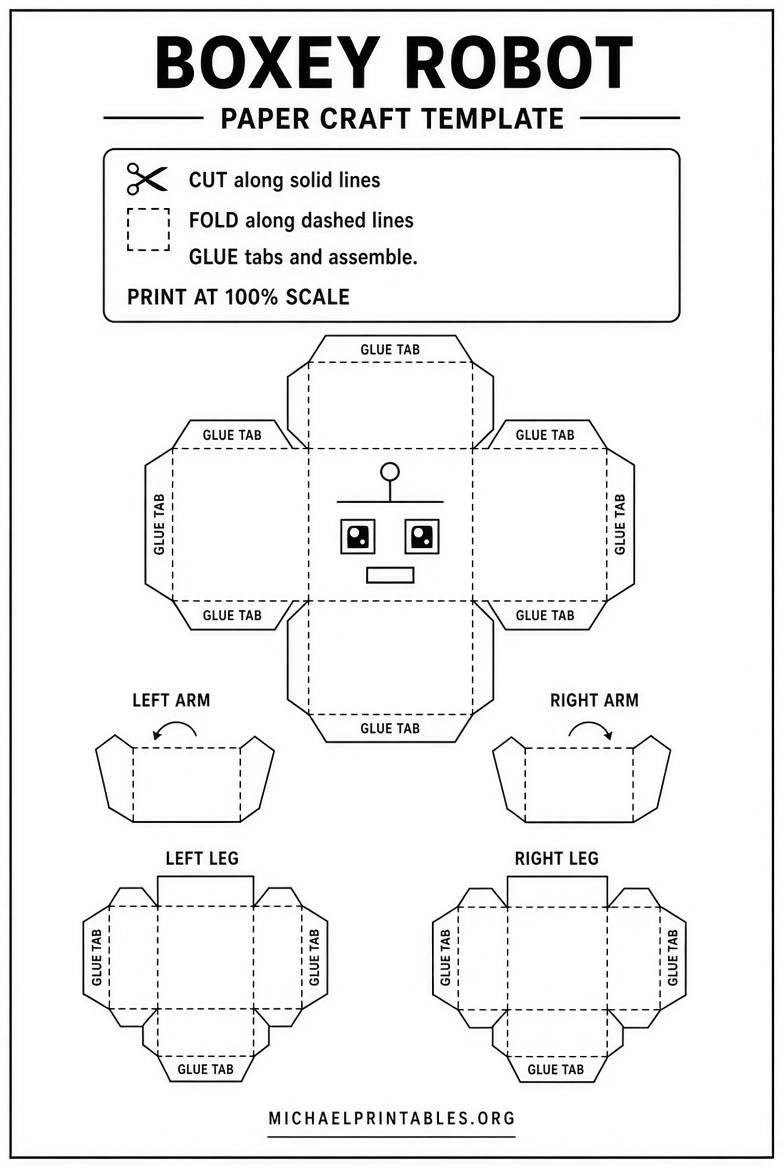 Free Printable 3D Robot Template Guide