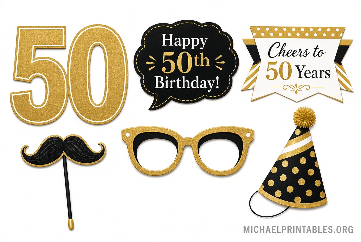 Free Printable 50th Birthday Photo Booth Props