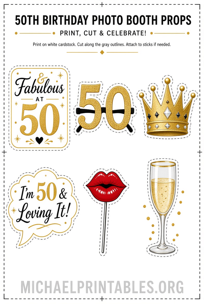 Free Printable 50th Birthday Photo Booth Props