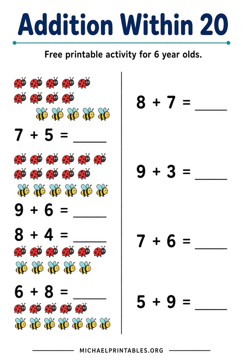 Free Printable Activities for 6 Year Olds