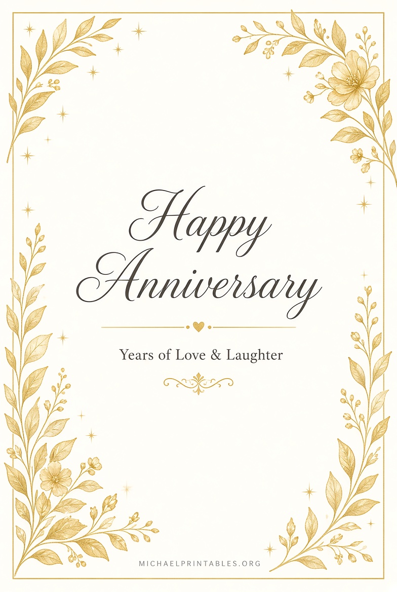 Free Printable Anniversary Card Templates