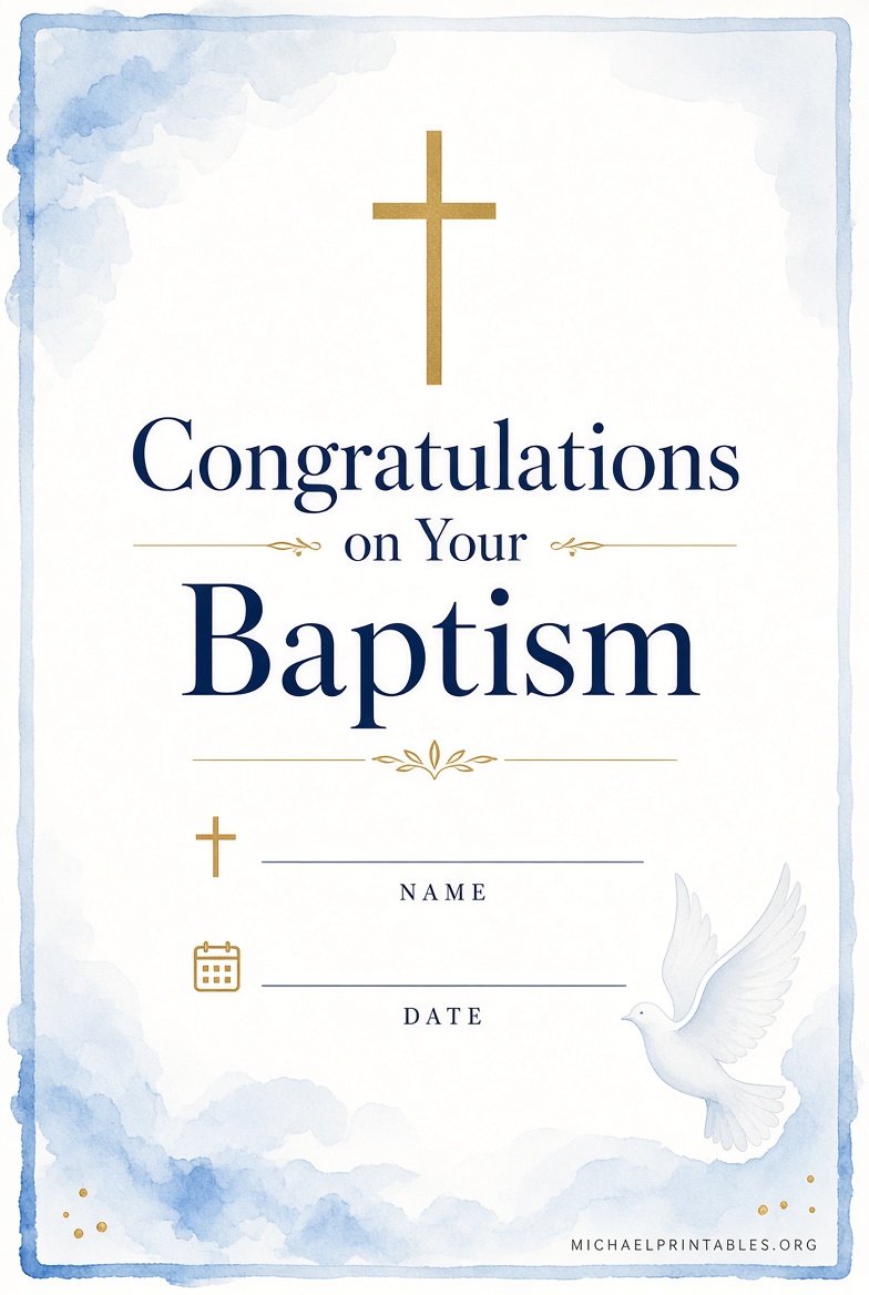 Free Printable Baptism Cards for Adults