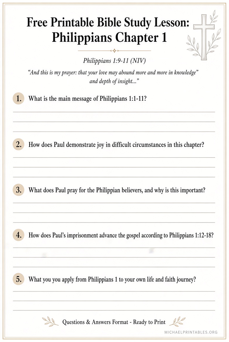 Free Printable Bible Study Lessons With Q&A